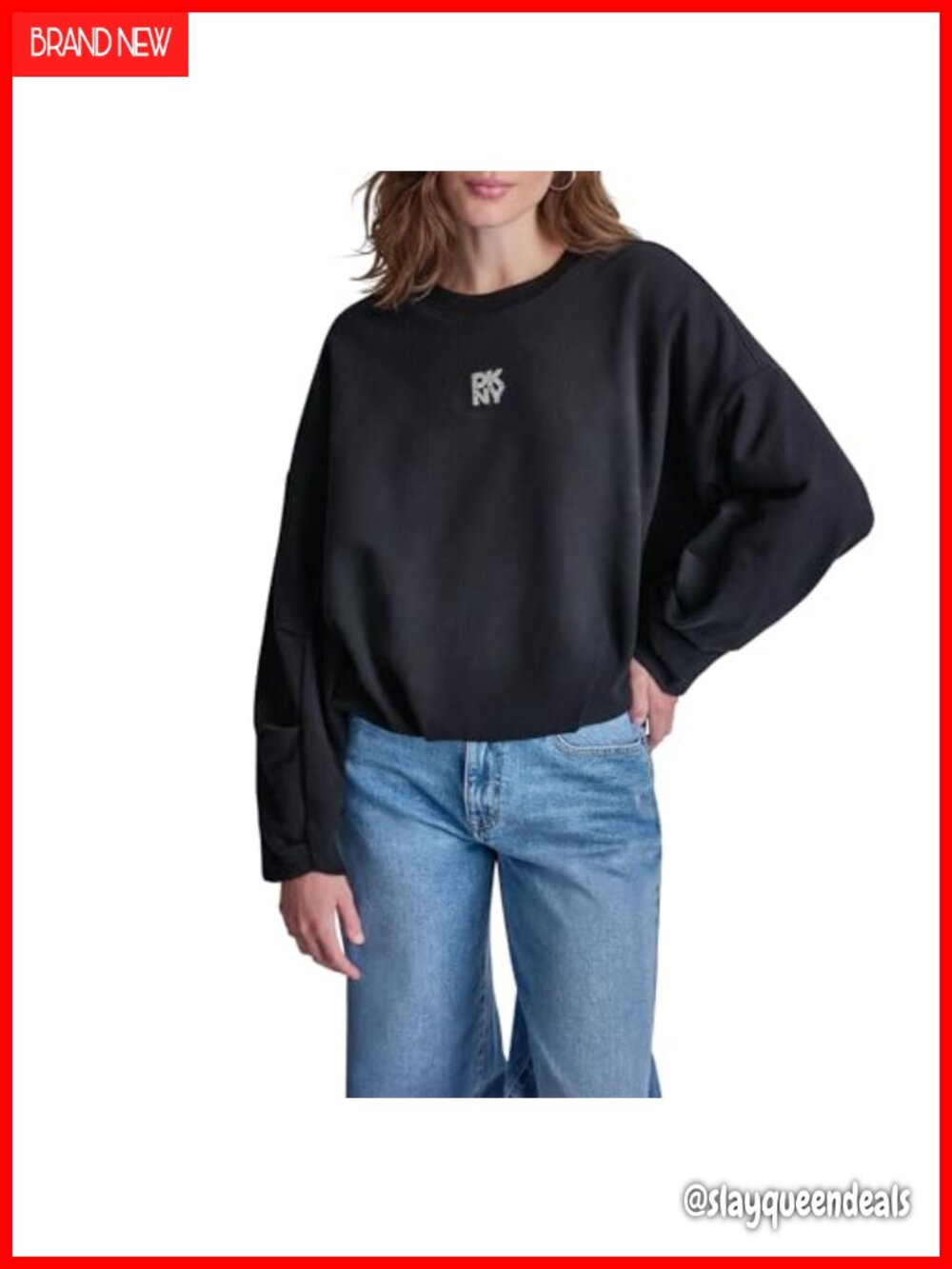 Bubble Hem Relaxed Fit Long Sleeve Pullover Sweatshirt